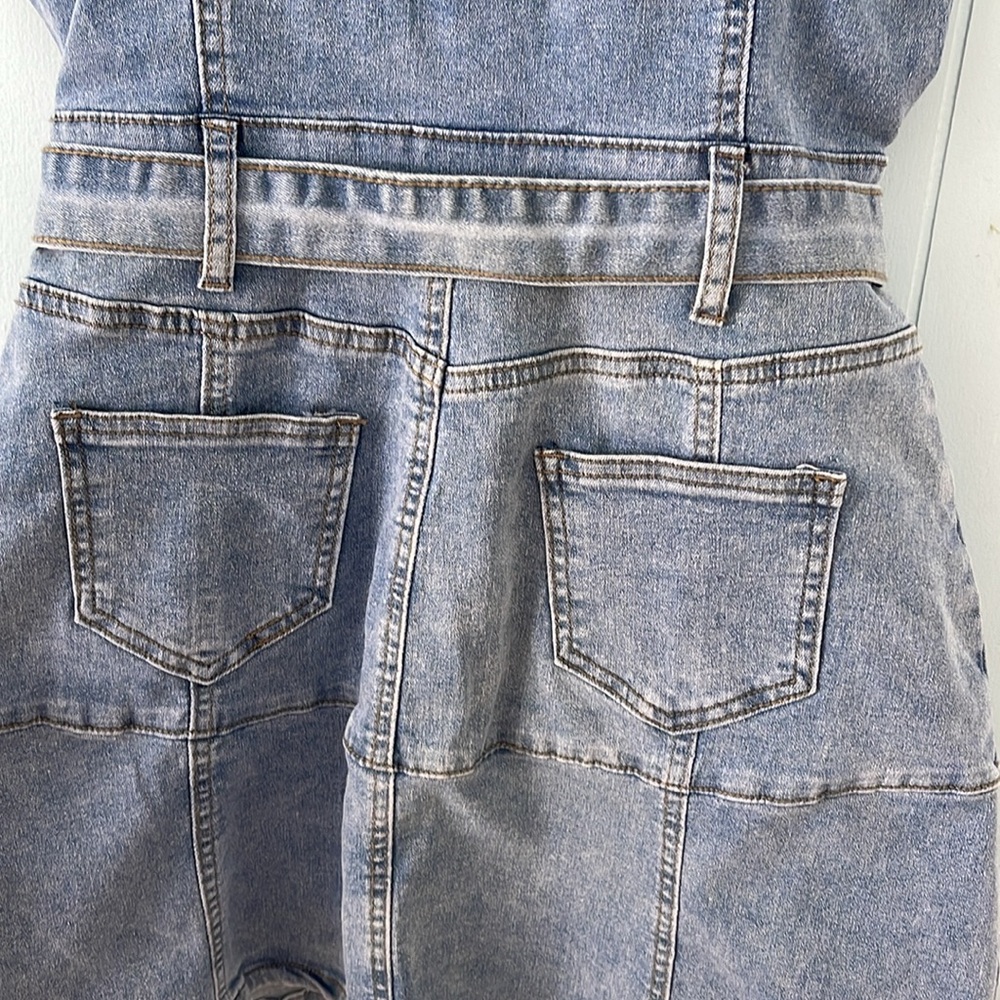 NWOT Shein Icon stretchy denim belted dress - Picture 5 of 6